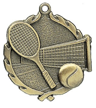 Tennis Wreath Medal, 1 3/4" 2