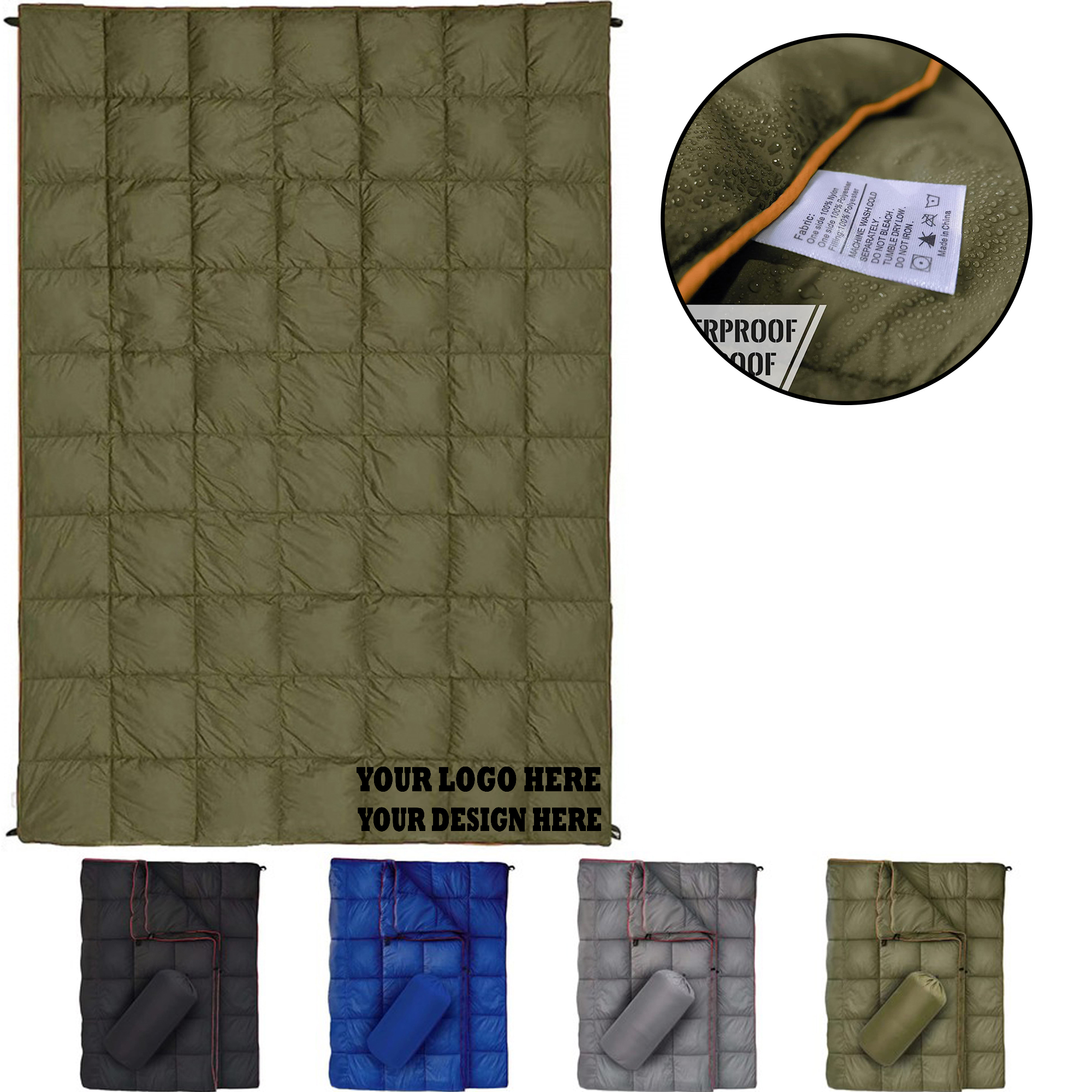 Striped Waterproof Convenient Travel Blanket 1