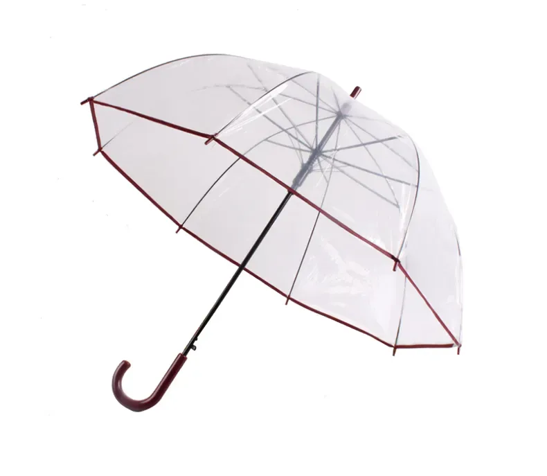 47" Arc Clear Bubble Dome Umbrella w/ Hook Handle 10