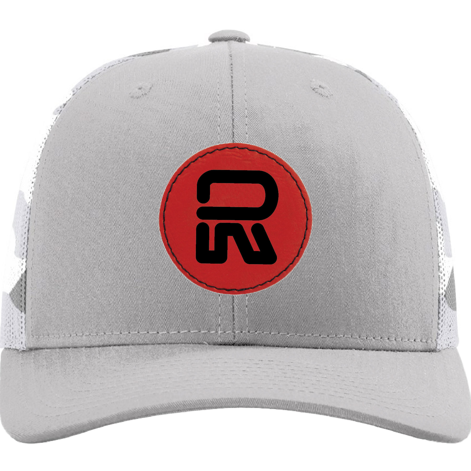 Richardson 112PM Printed Mesh Snapback Trucker Hat w/Leatherette Adhesive Patches or Embroidery 31