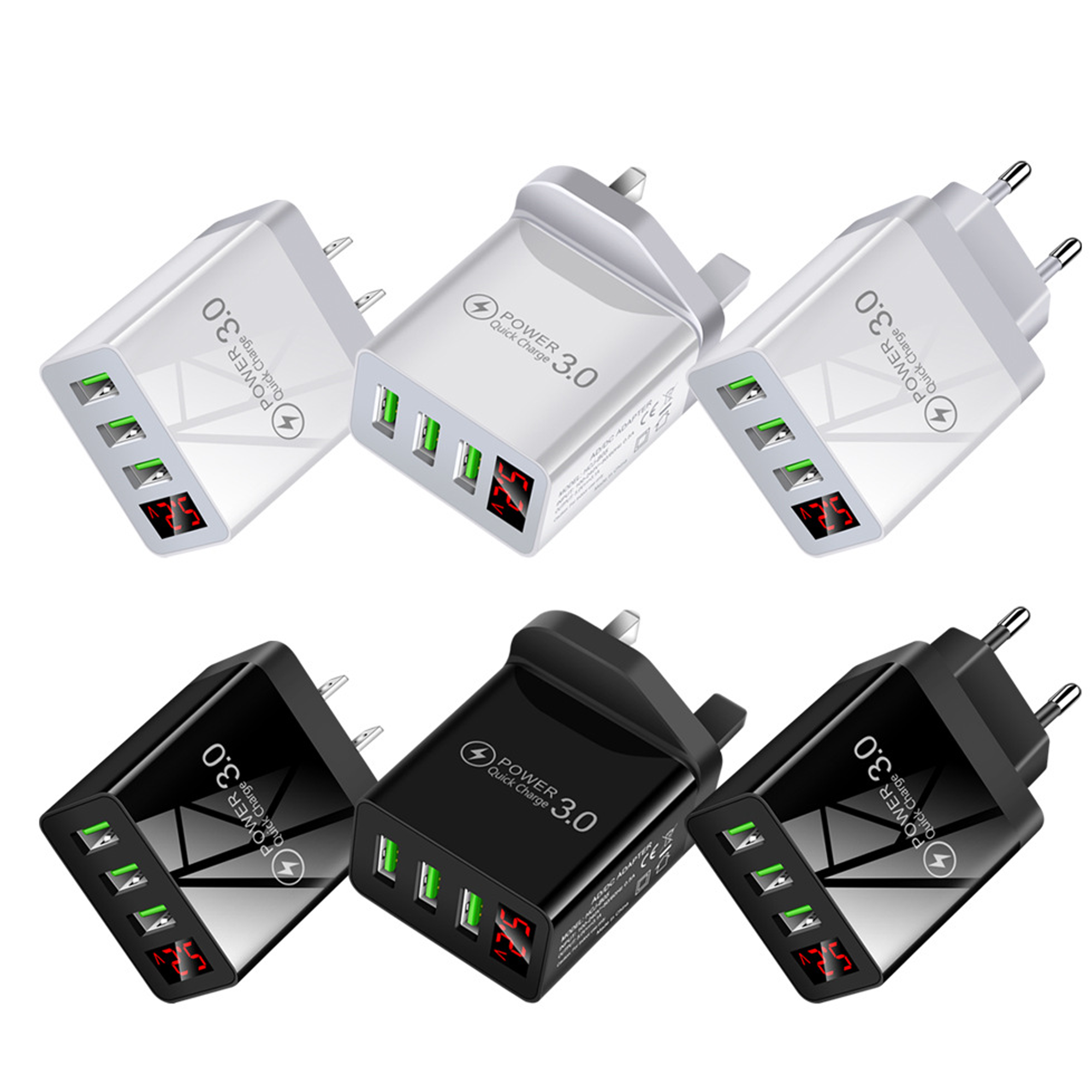 3USB Digital Display Charging Head 2