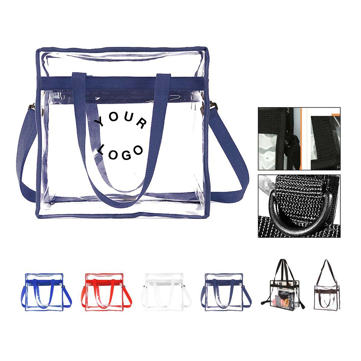 Transparent Stadium Tote Bag with Nylon Handles 8