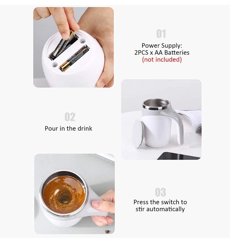 Electric Stainlees Steel Stirring Coffee Mug 4