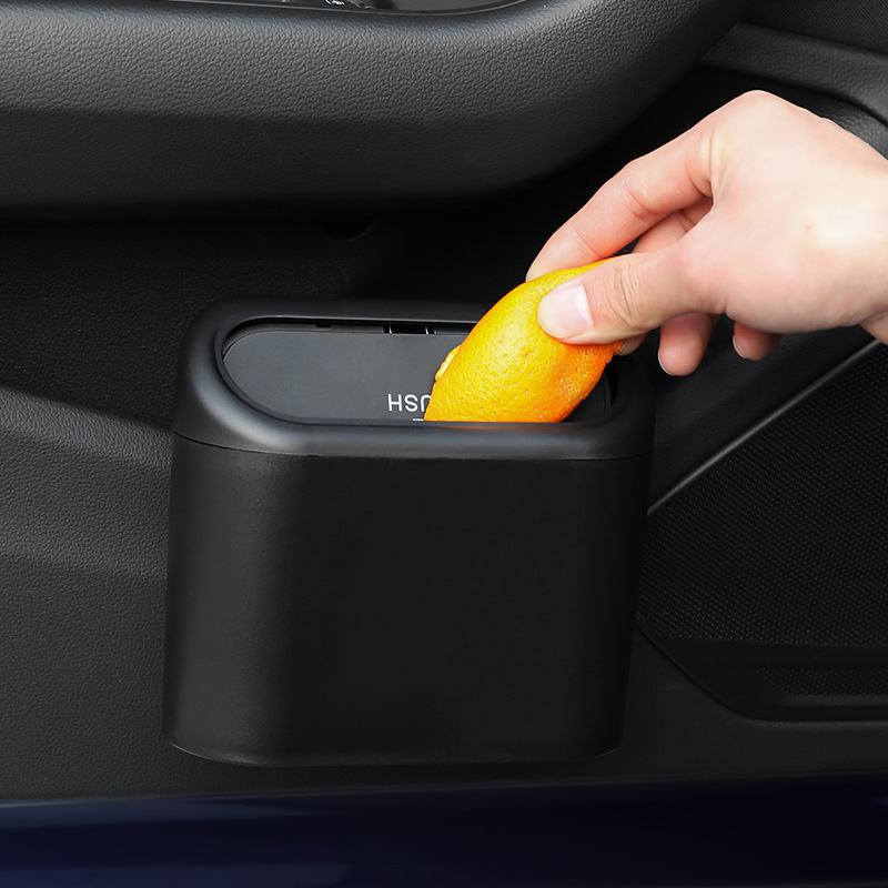 Mini Car Trash Can with Lid for Vehicle Home Office 7