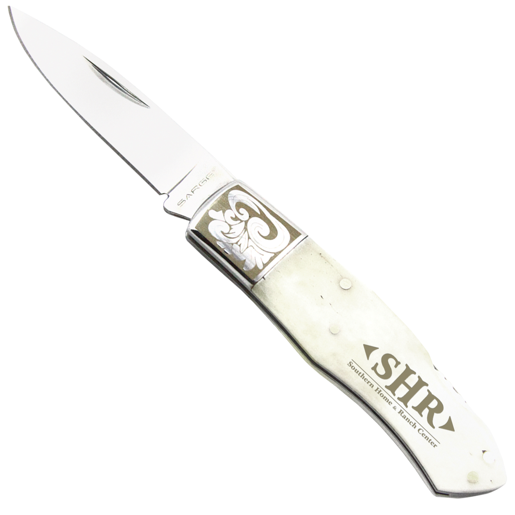Bovine - Decorative White Bone Pocket Knife 2