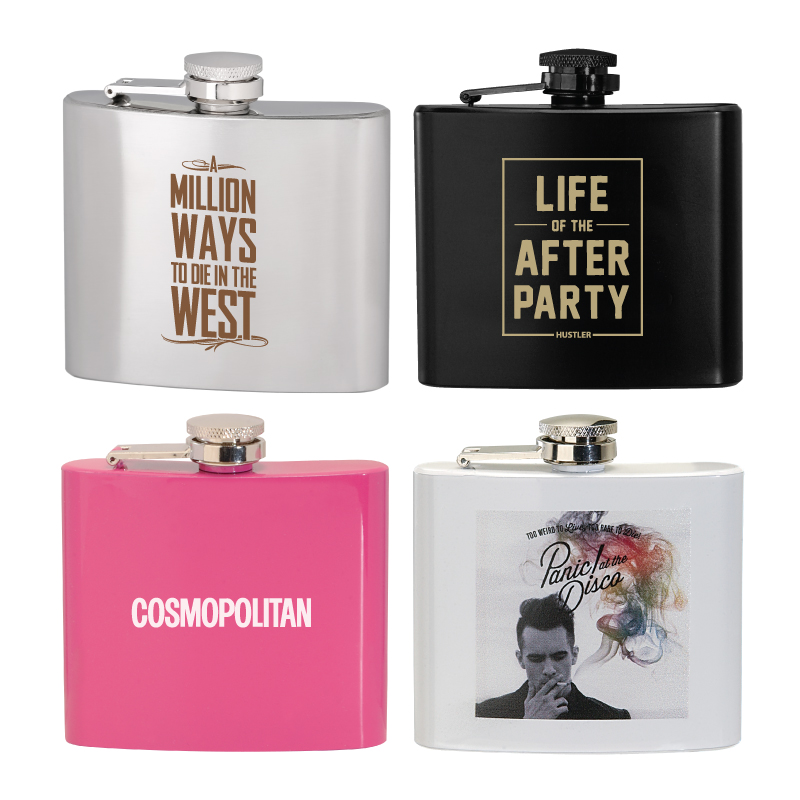 5 oz. Stainless Steel Hip Flask, custom water bottle with logo imprint 2
