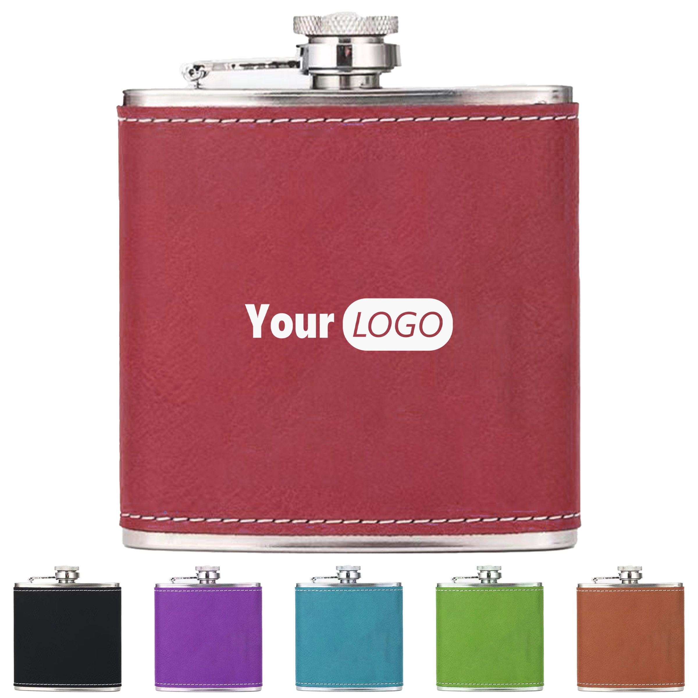 Stainless Steel 6Oz Leather Hip Flask 4