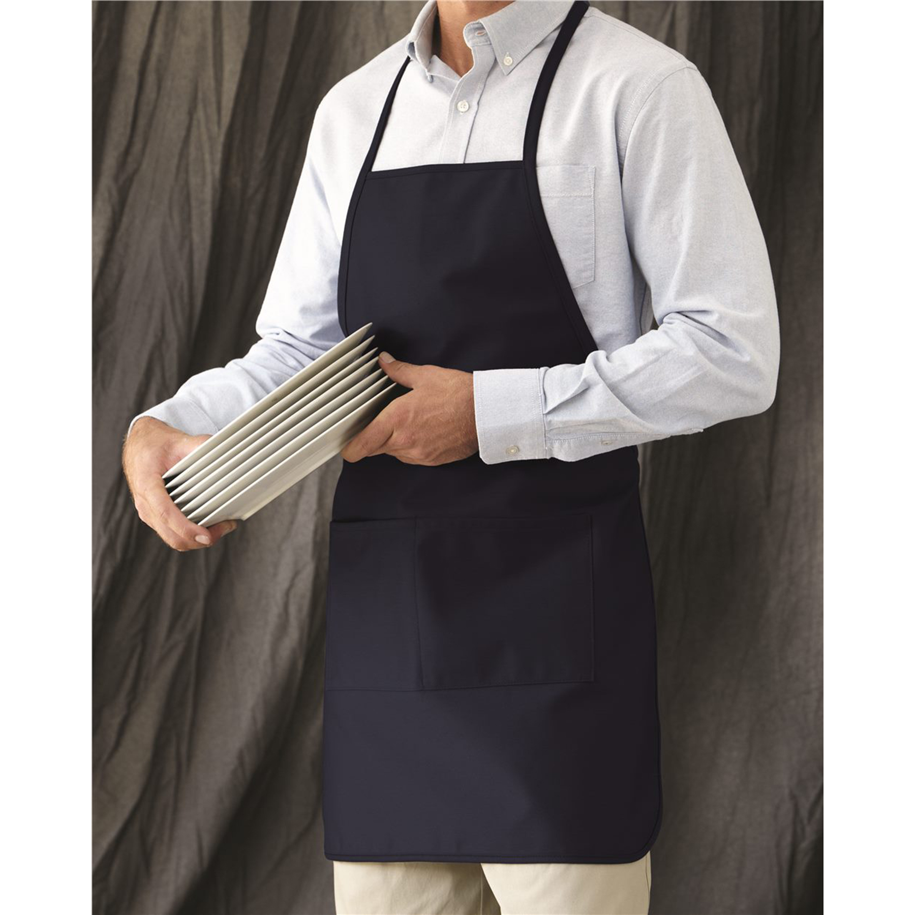 Heather NL2R Long Round Bottom Cotton Twill Apron 3