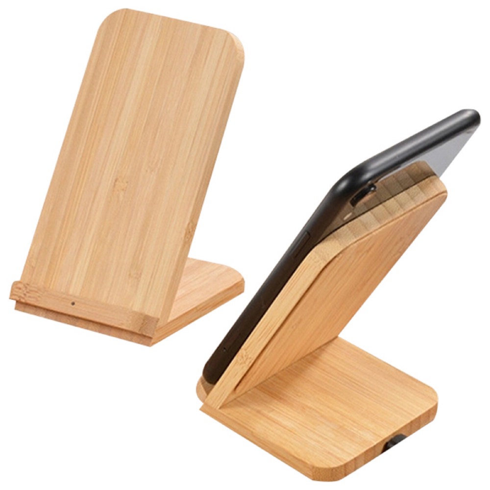Bamboo Fast Wireless Charging Phone Stand 5