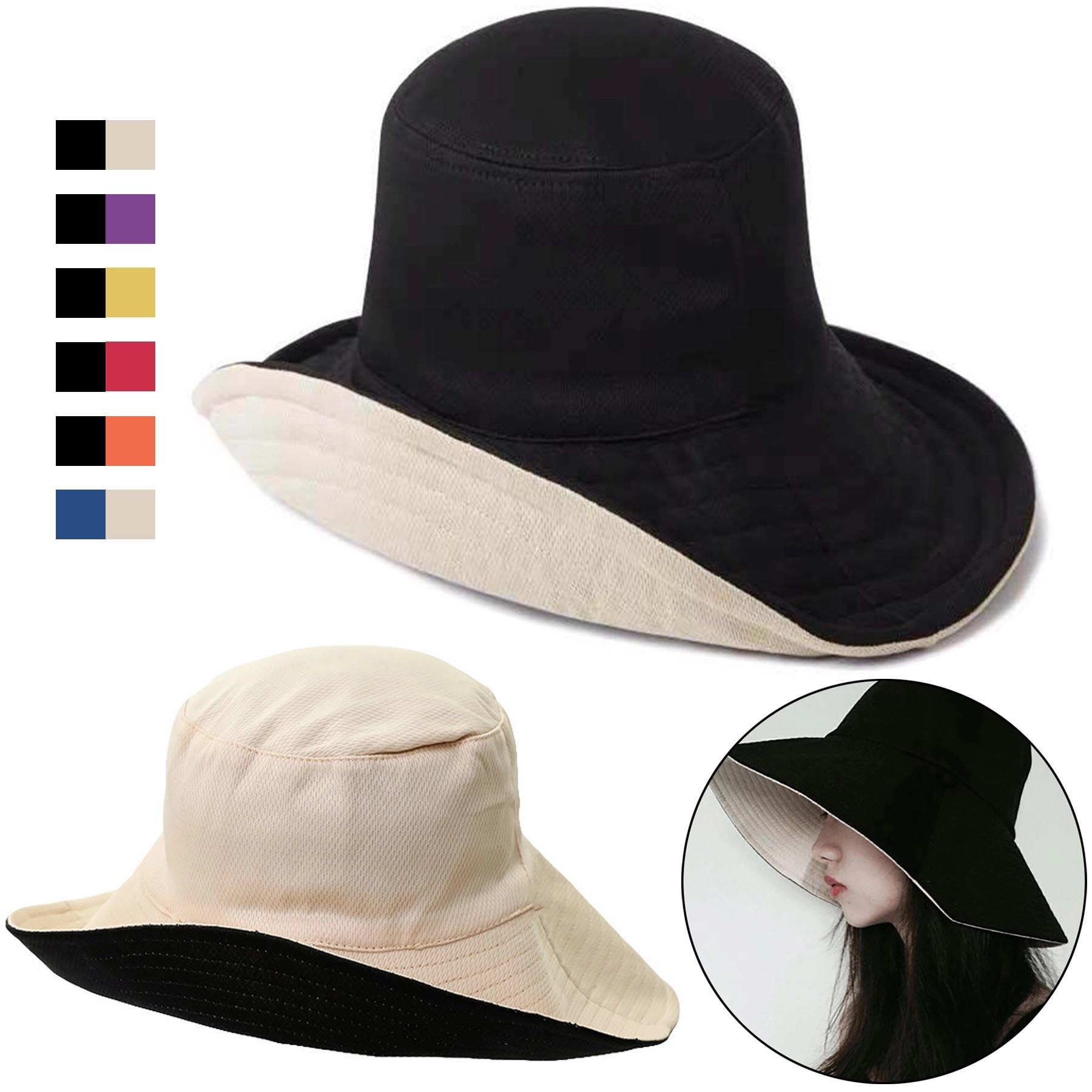 Japanese Wide Brim Bucket Hat 3