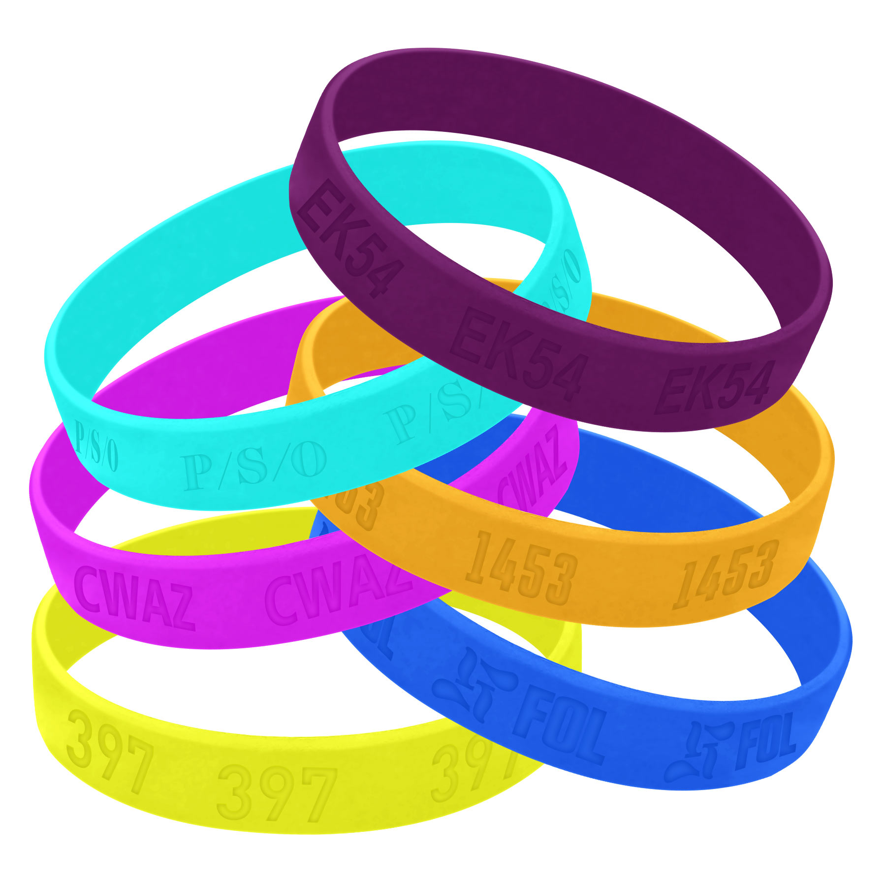 1/2"Debossed Silicone Bracelet Wristband 2