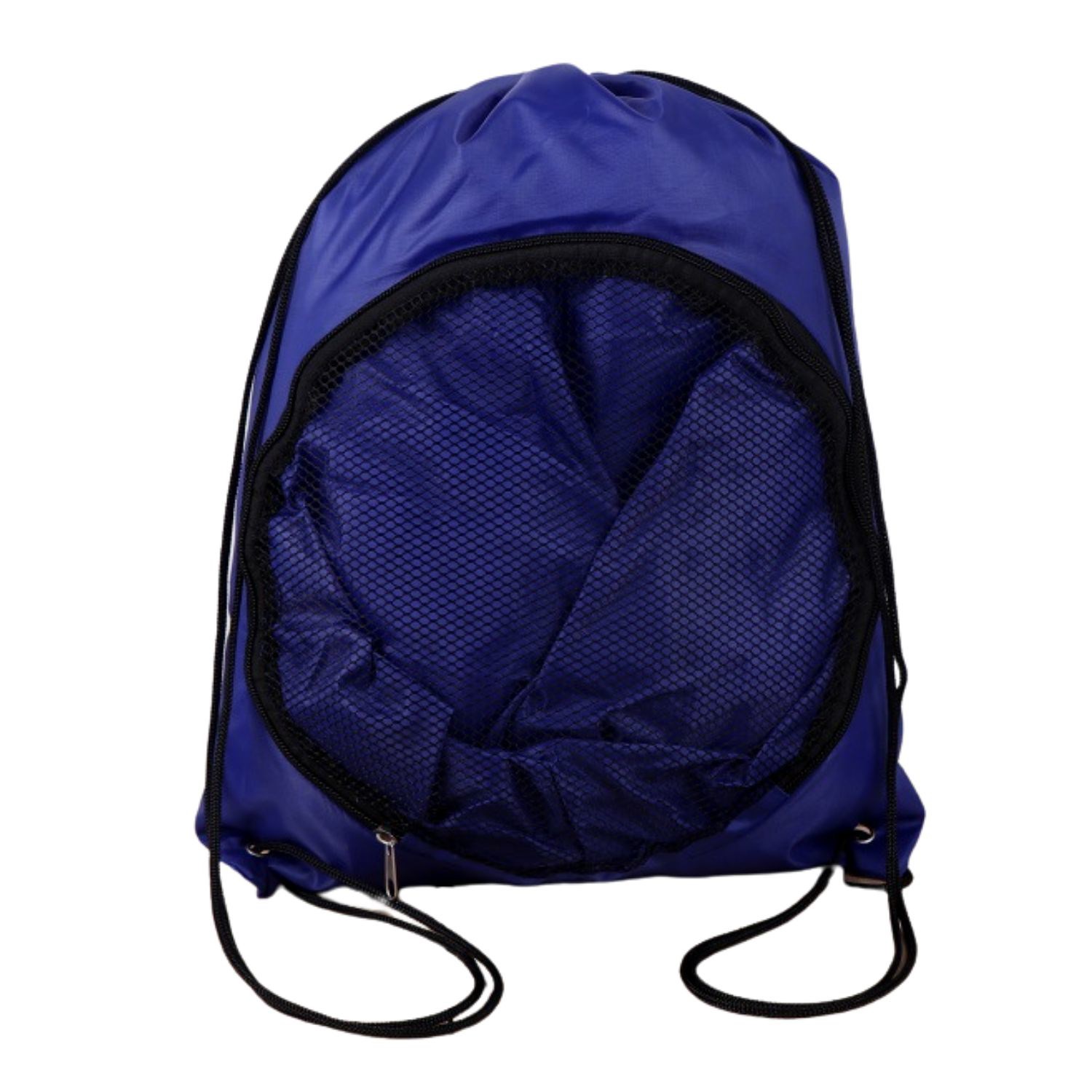 Heavy Duty Soccer Mesh Bag w/ Front Zipper Drawstring Backpack (14" x 18") 5