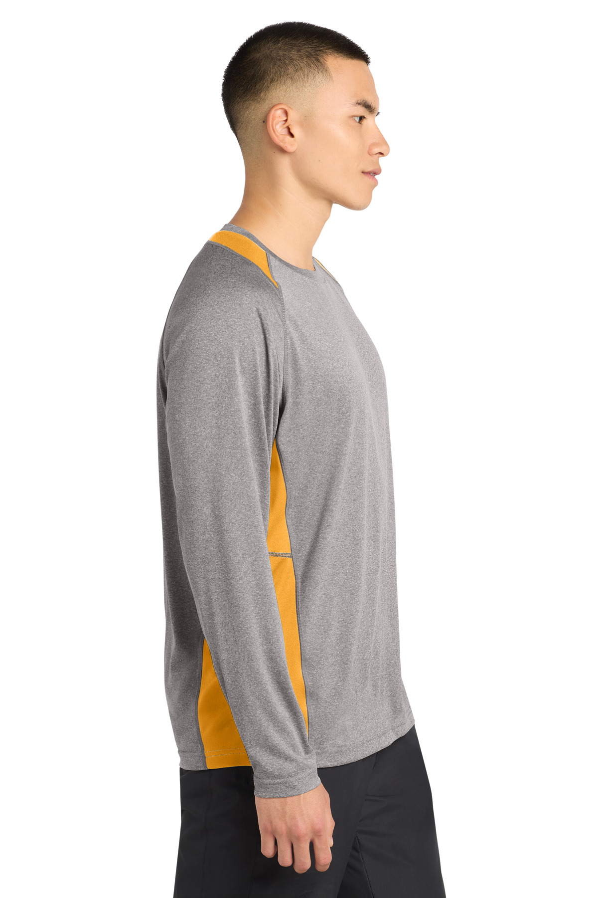 Sport-Tek Long Sleeve Heather Colorblock Contender Tee. ST361LS 79