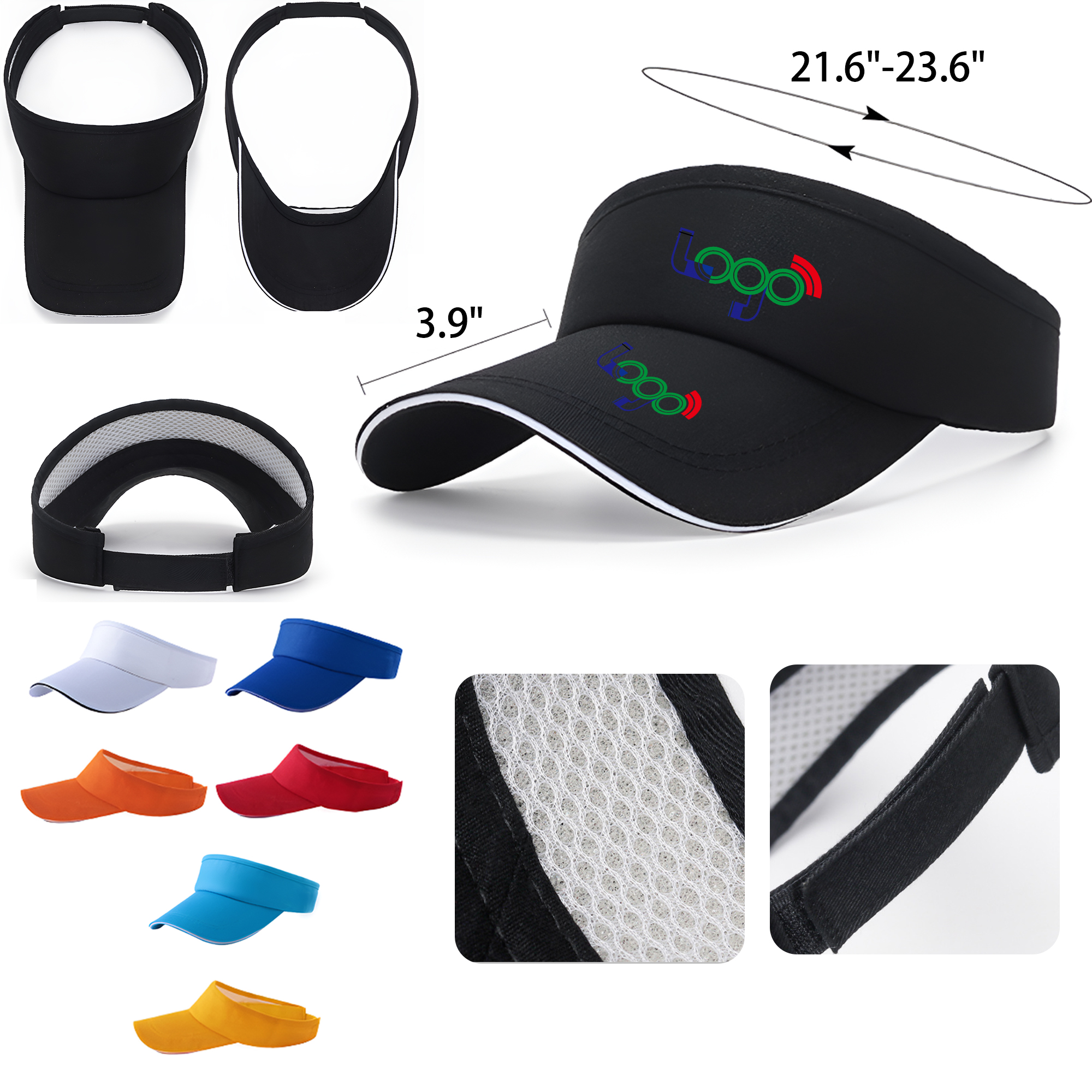 MOQ 50 PCS Versatile Tennis Golf Sun Hat Visors 4