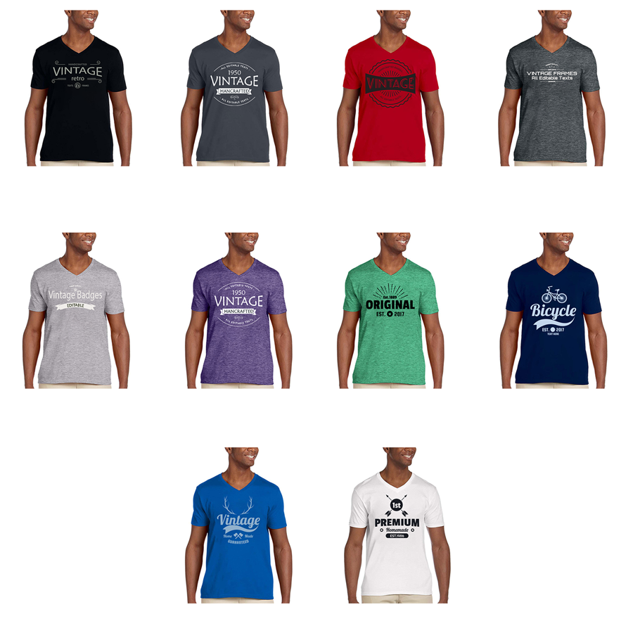 Gildan  Adult Softstyle V-Neck Tees