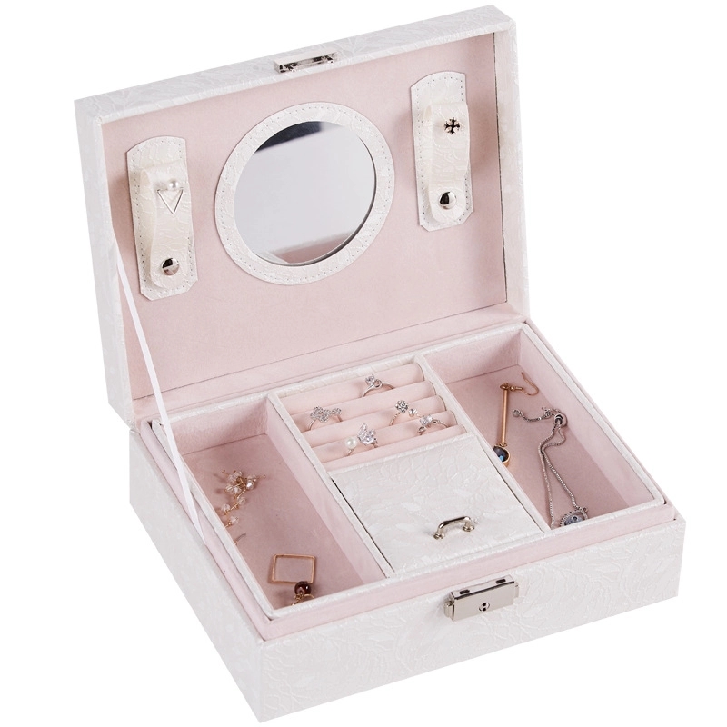 Custom Multi-Layer Jewelry Organizer Box with Mirror & Lock 5