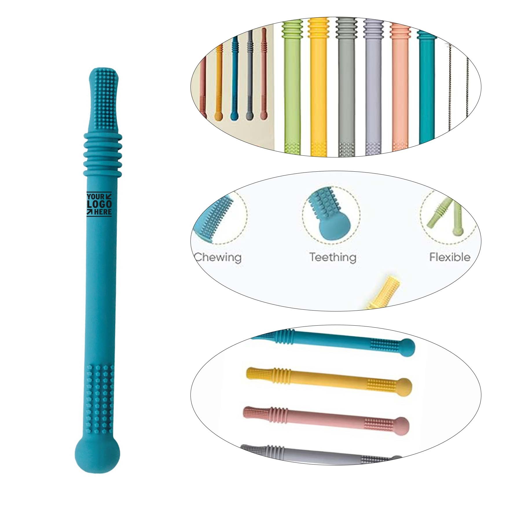 0-6 Months Babies Multicolored Super Soft Silicone Teething Relief Stick 1