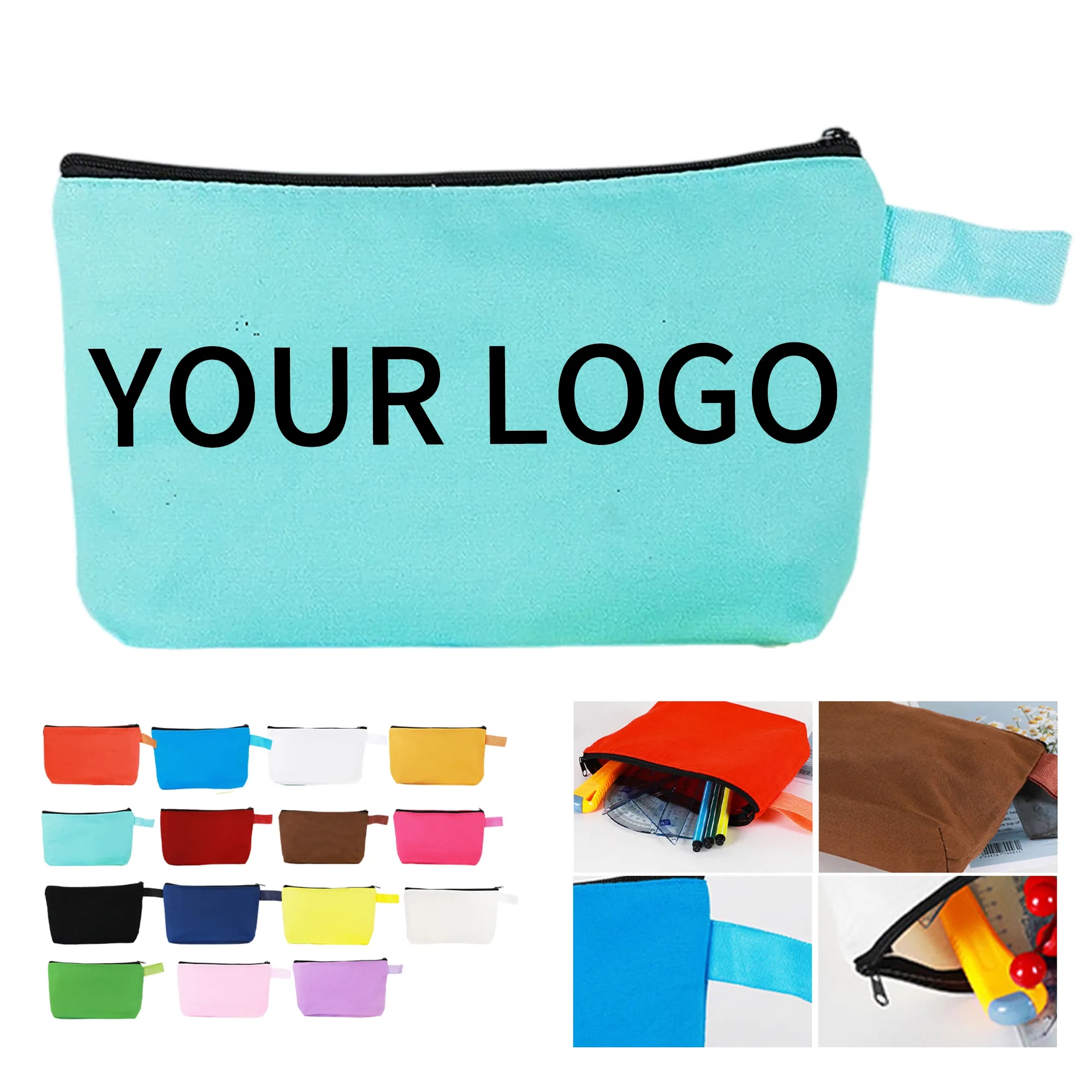 Canvas Cosmetic Bag, custom tote bag with logo imprint 16