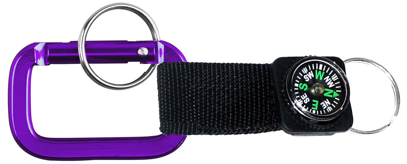 Square Shaped Carabiner with Strap and Compass 3