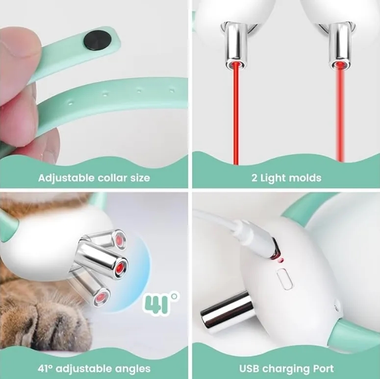USB Rechargeable Automatic Laser Cat Toy Collar 5