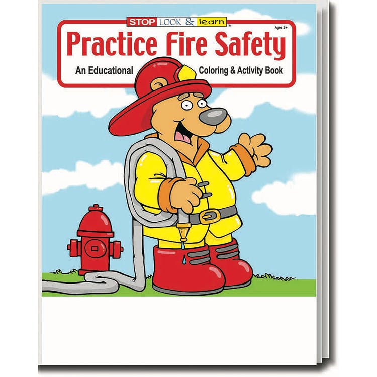 Practice Fire Safety Coloring Books - 16 Pages Ages 3-11 2