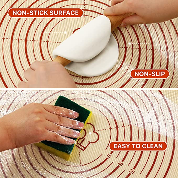 Set of 4 Silicone Baking Mats for Cookie Baking Sheets Pan 11