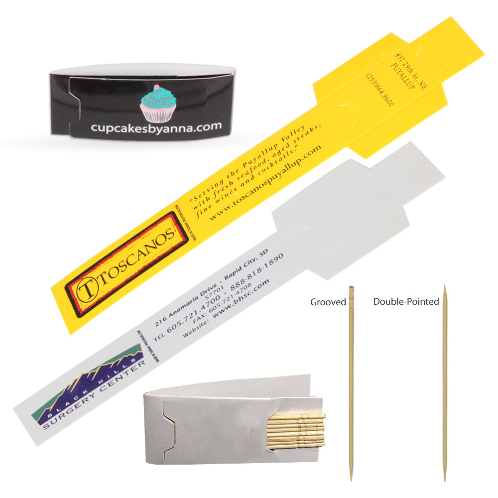Custom Logo Toothpick Packs - 4 color printing 3