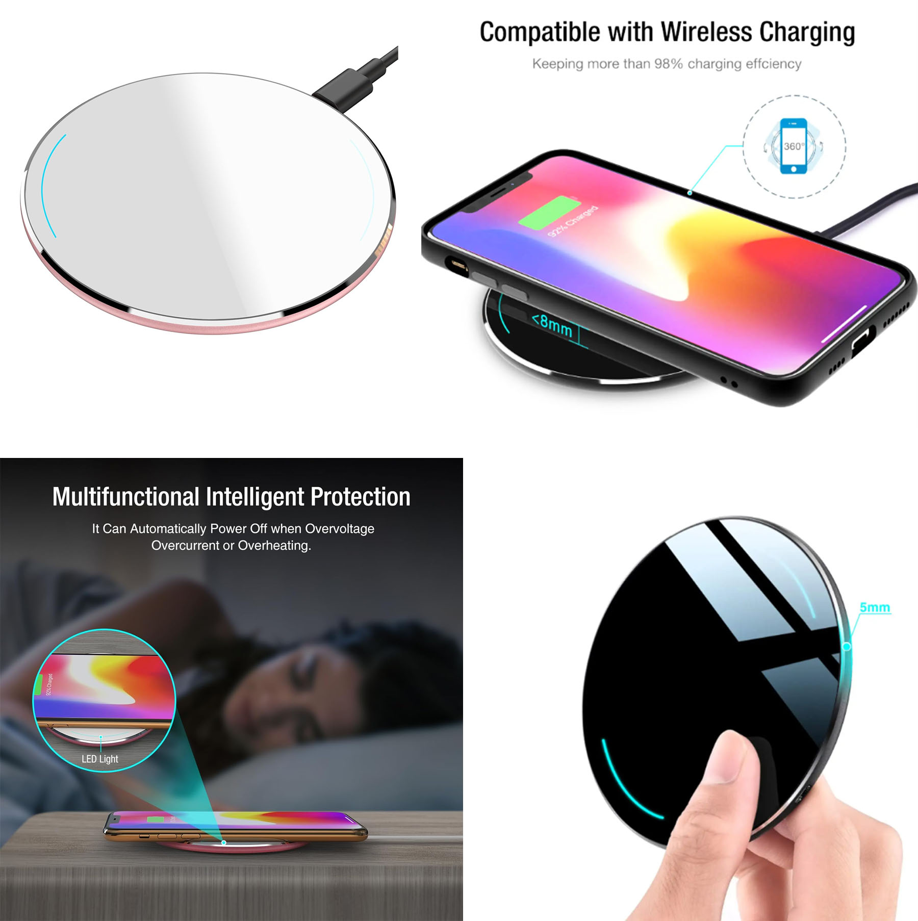 iBank ® Wireless Charger, 11W Charging Pad for iPhone and Galaxy Phones 2