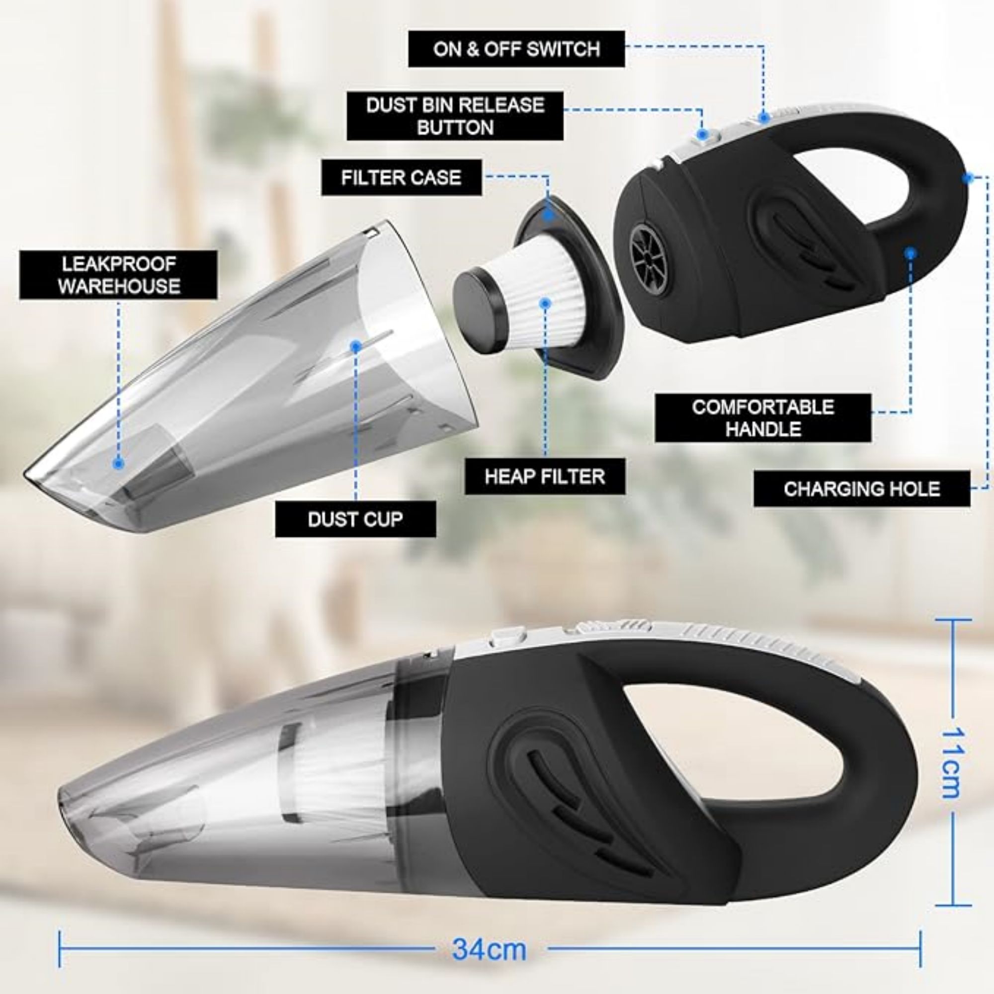 4 In 1 Handheld Vacuum Cleaner Cordless 3