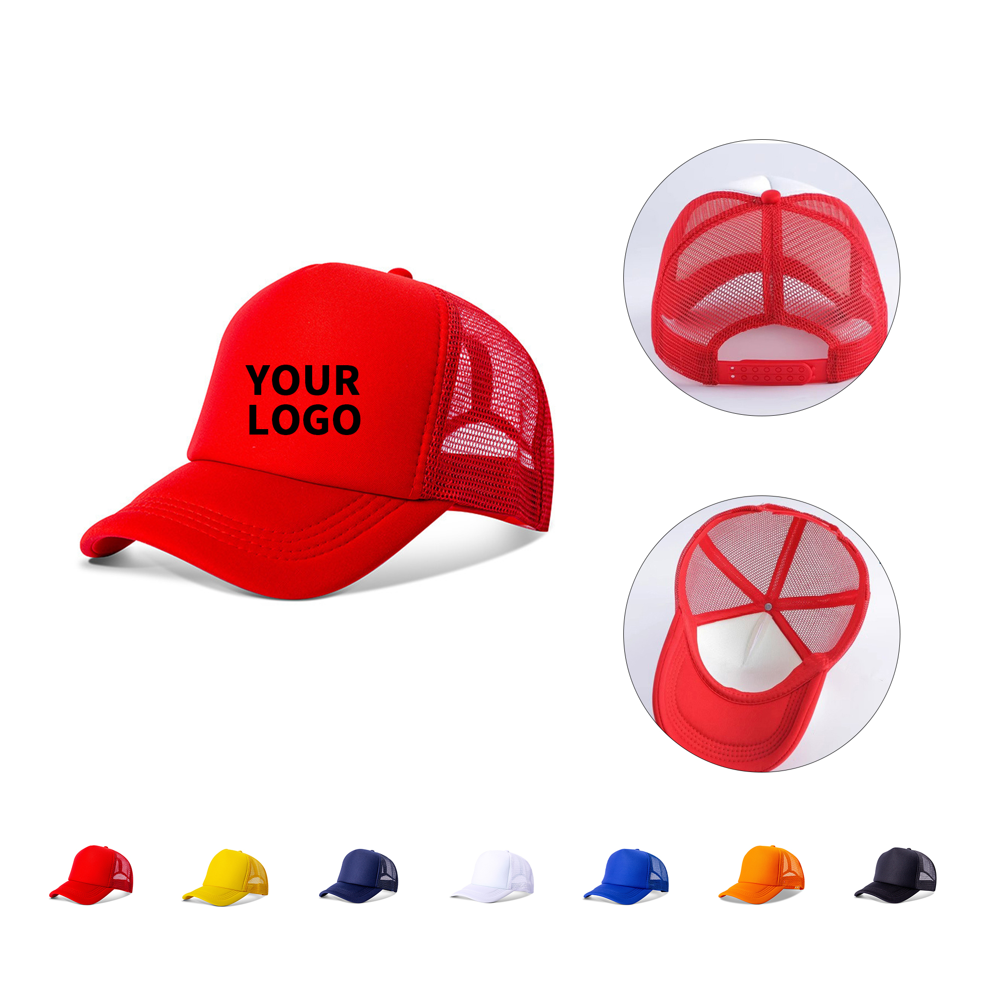 Mesh Snapback Trucker Hat Adjustable Size 2