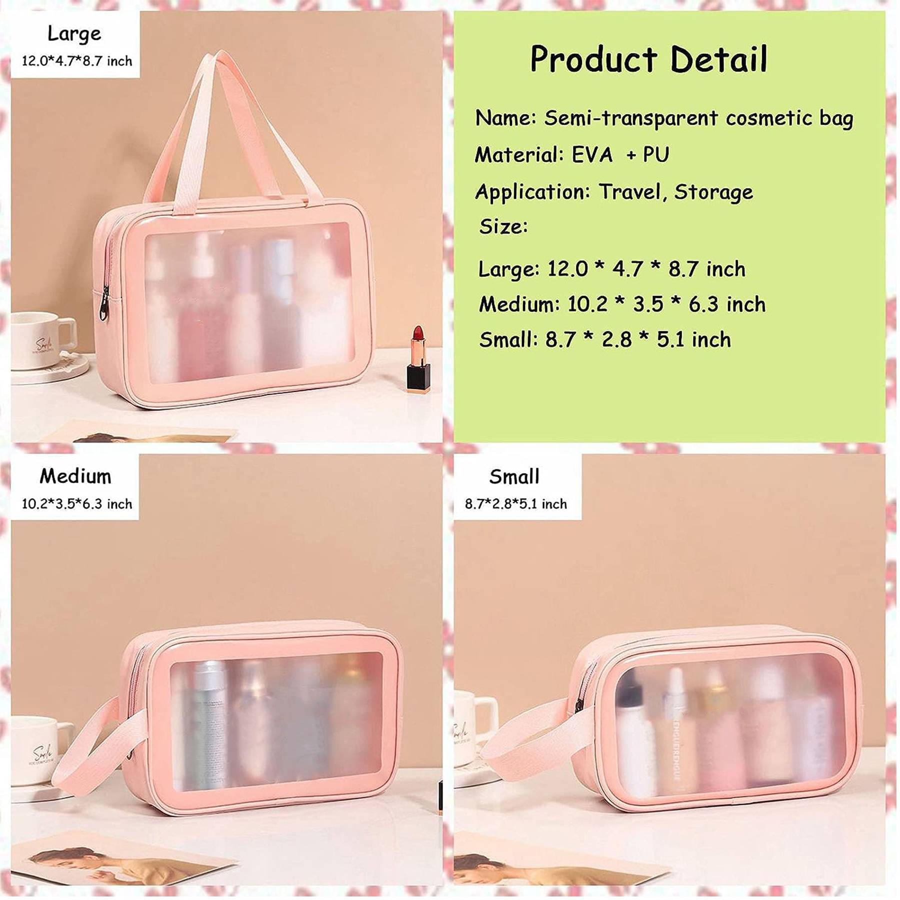 PVC Waterproof Cosmetic Toiletry Bags 4