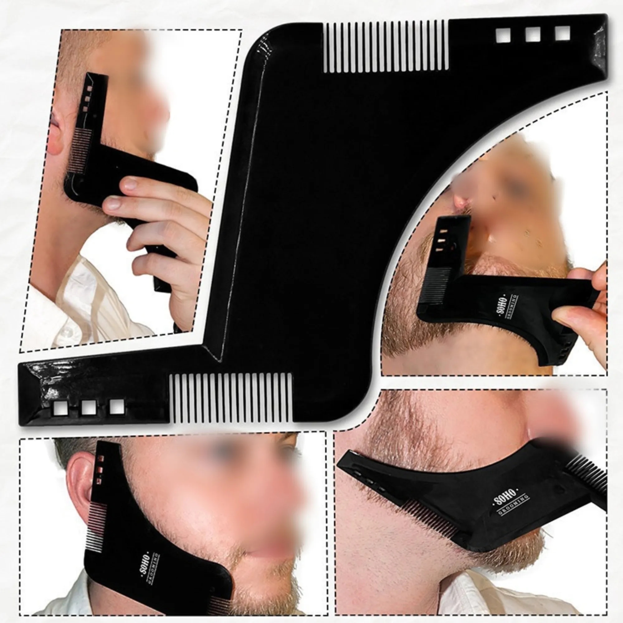 Plastic Beard Shaping Comb Style Template Tool 4