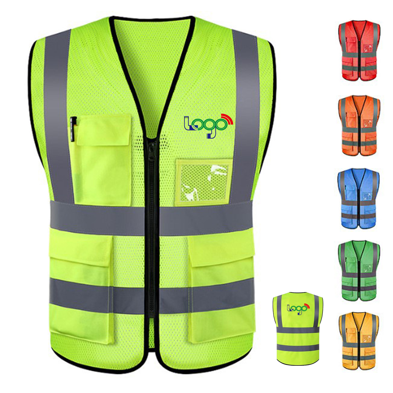Lightweight Mesh Safety Vest with Reflective Strips 2