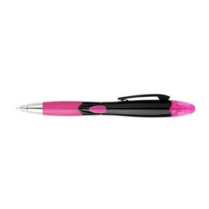 Silver Barrel Pen With Highlighter 18