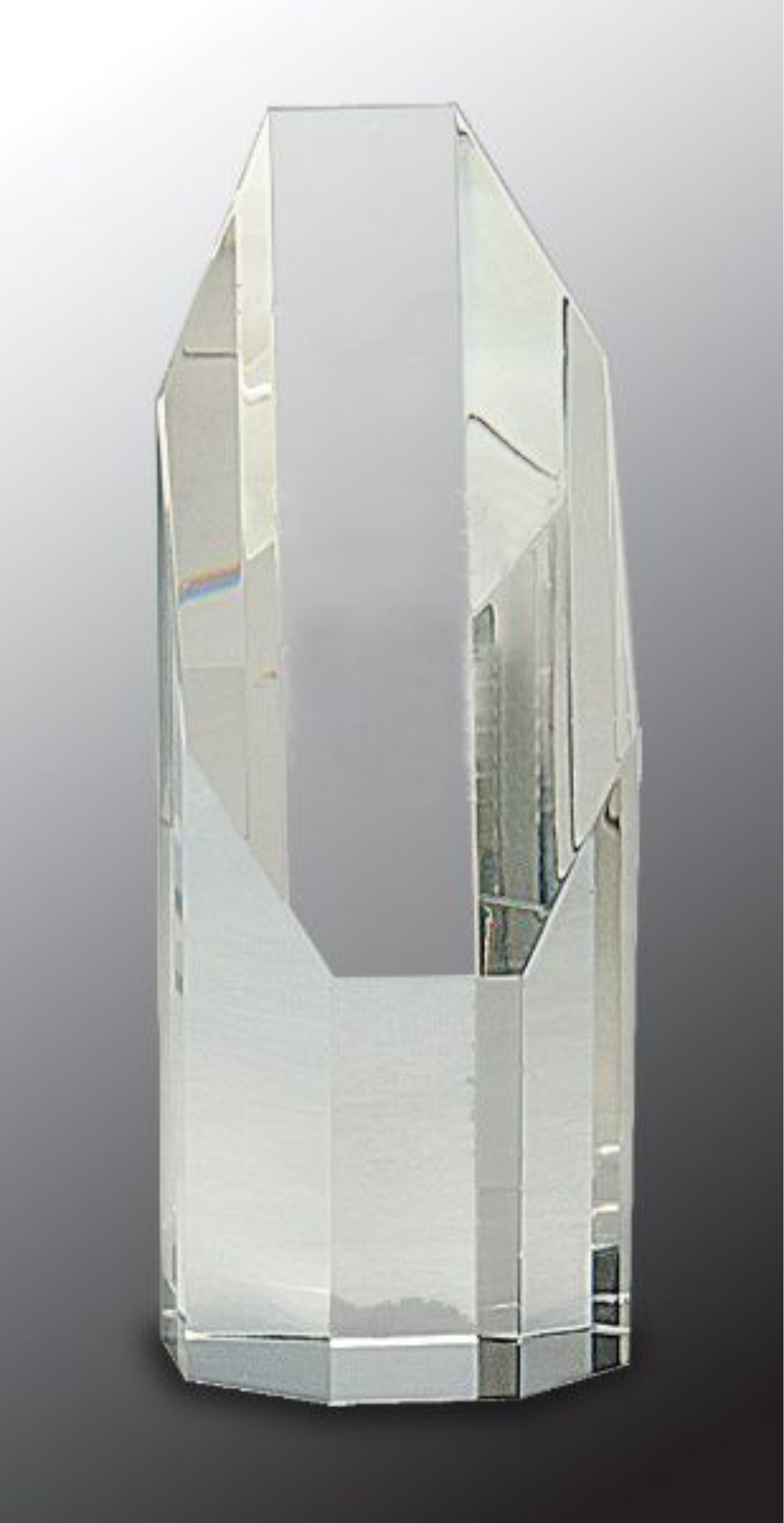 6" Clear Octagon Slant-Top Crystal Tower Award 2