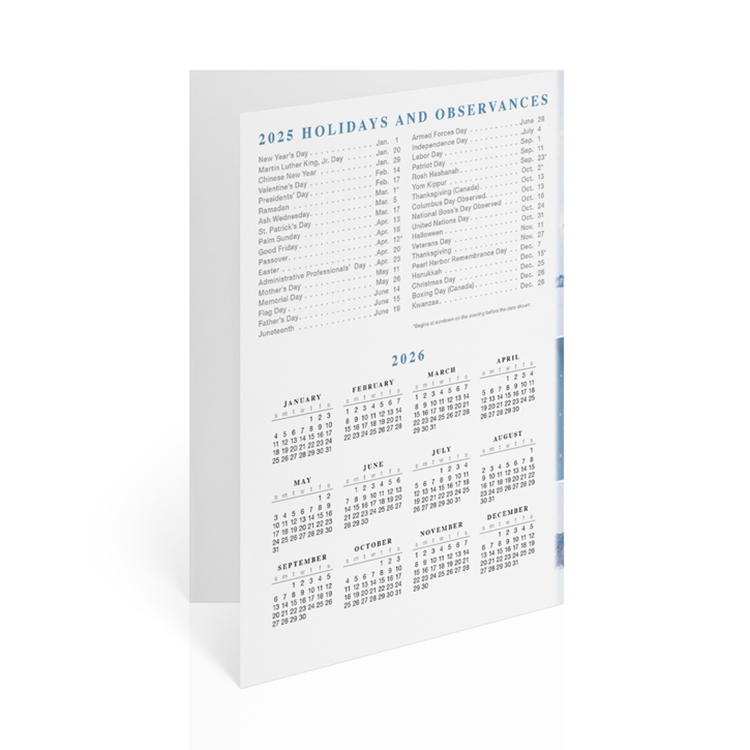 Winter Blues Holiday Folded Calendar Cards 2