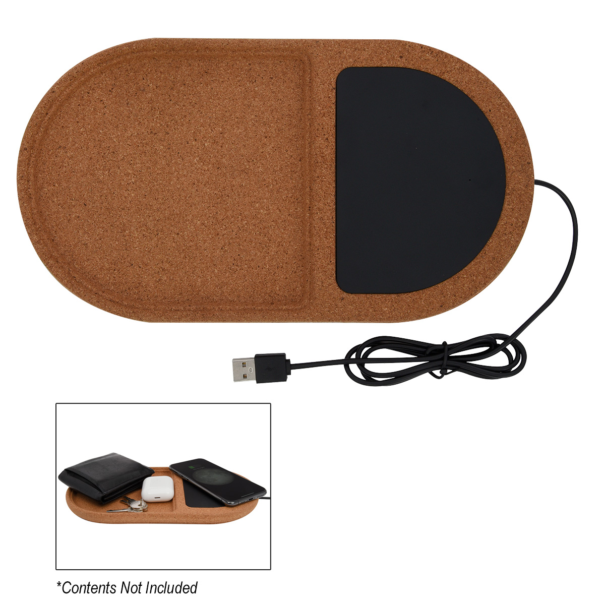 Cork Wireless Charging Pad Desktop Organizer 3