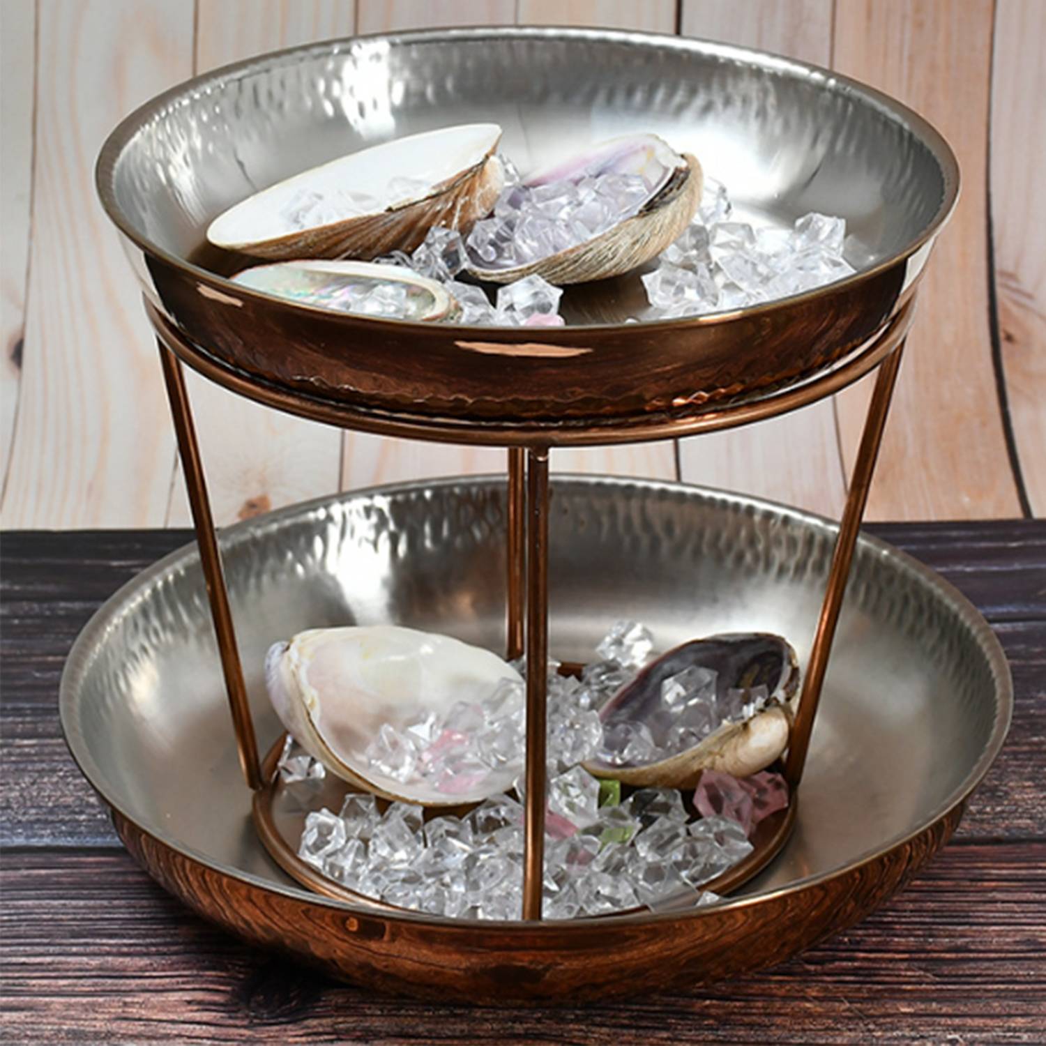 2 Pieces Tiered tray Seafood Tower for Restaurant Party Home 6