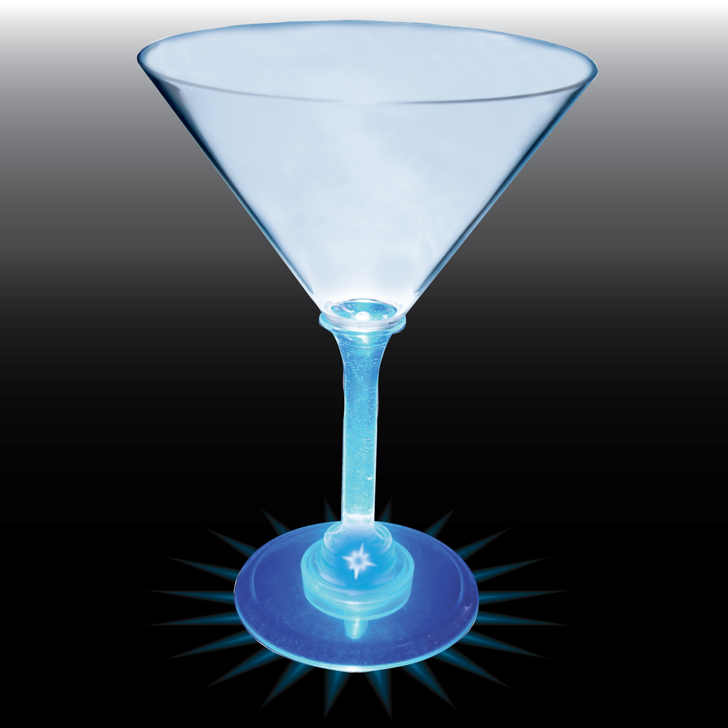 10oz Light Up Standard Stem Plastic Martini Glass