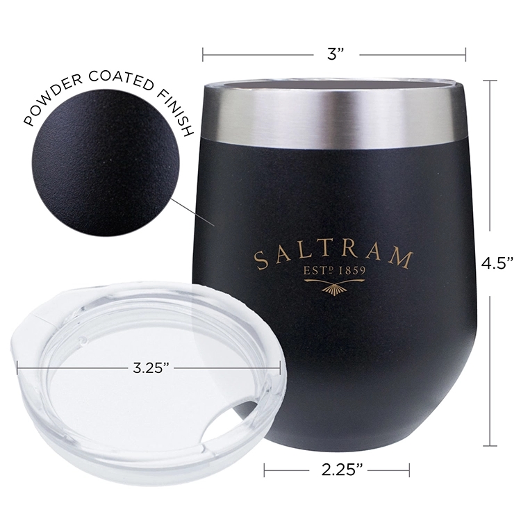 STAINLESS STEEL WINE TUMBLER WITH CLEAR LID 3