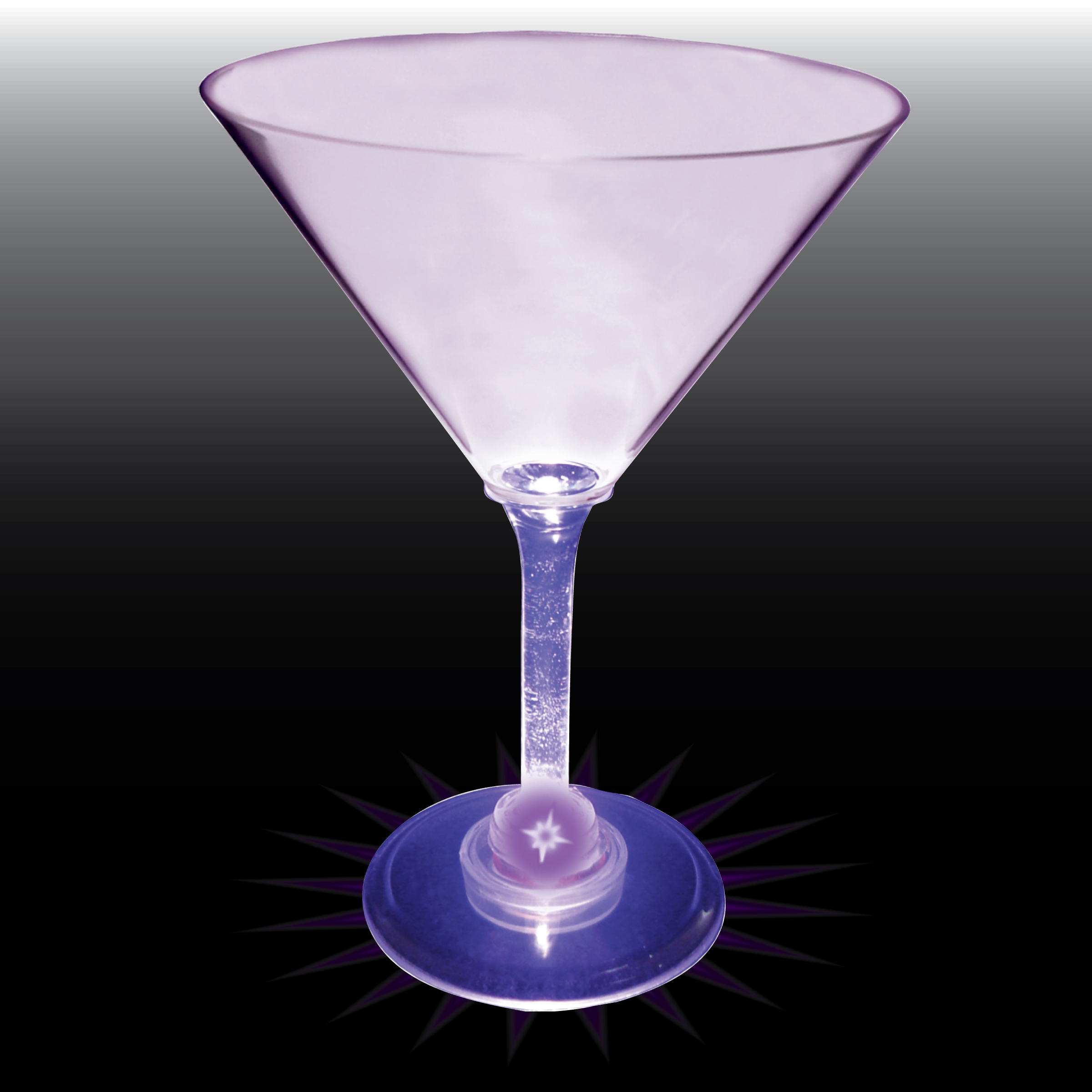 10oz Light Up Standard Stem Plastic Martini Glass