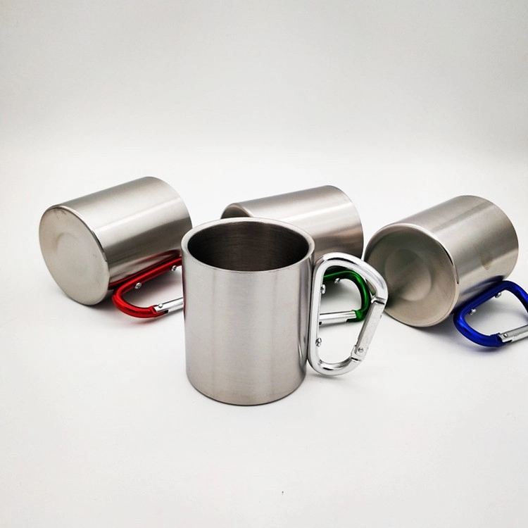 Custom Stainless Steel Coffee Mugs with Carabiner Handles 5