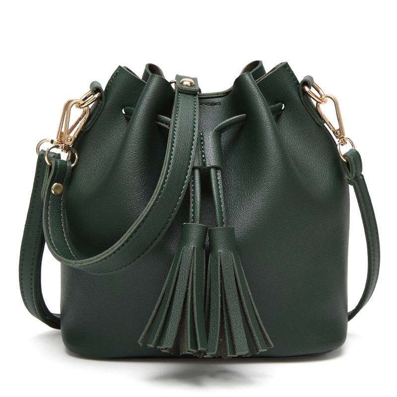 Leather tote bucket bag for women, custom tote bag with logo imprint 5