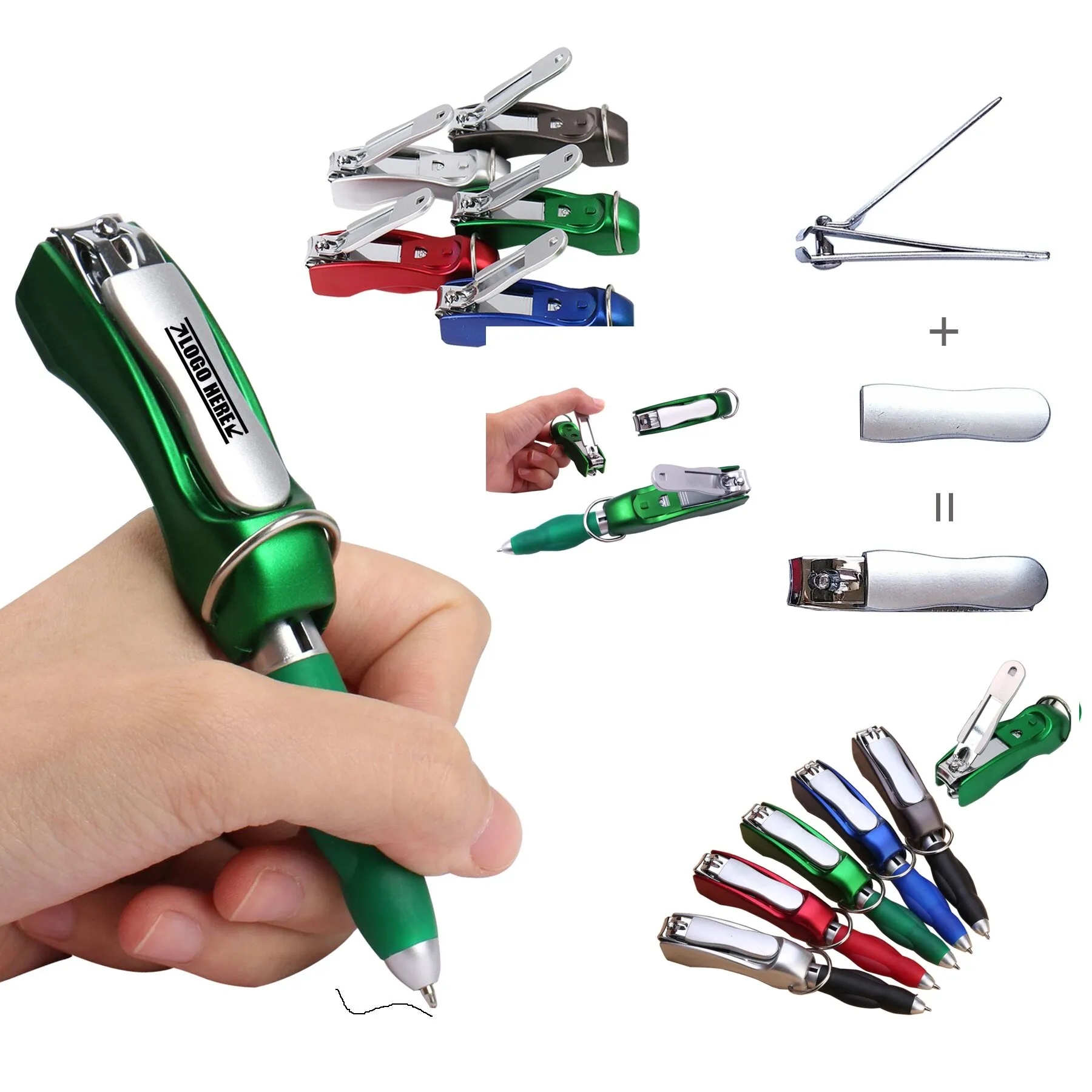 Folding Ballpoint Pen With Nail Clipper 4