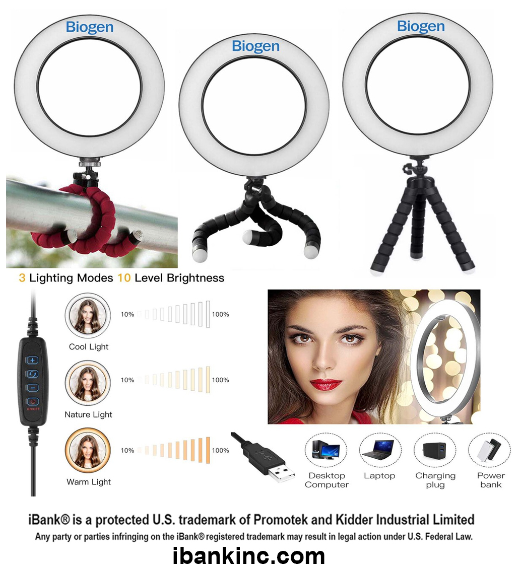 iBank ® 8" Ring Light with Tripod Stand 3