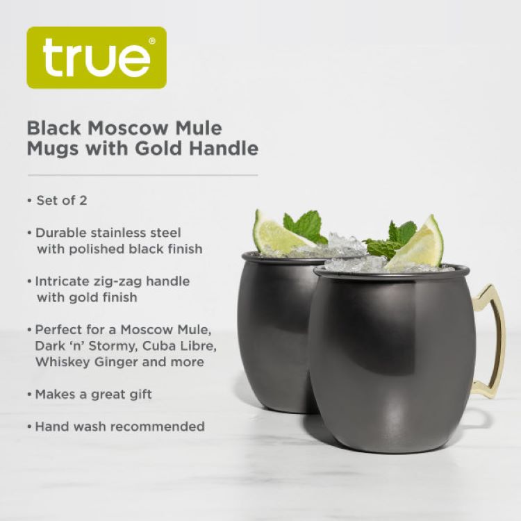 True® Black Moscow Mule Mug - Set of 2 1