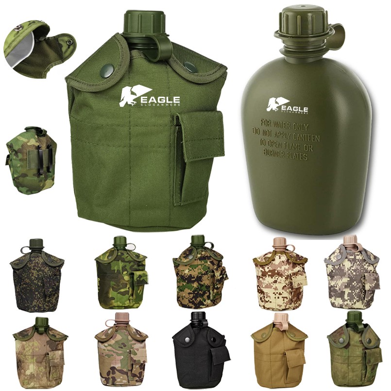 1 Quart Water Canteen (34 Oz/1L) Tactical Water Bottle for Military Hiking Camping 1