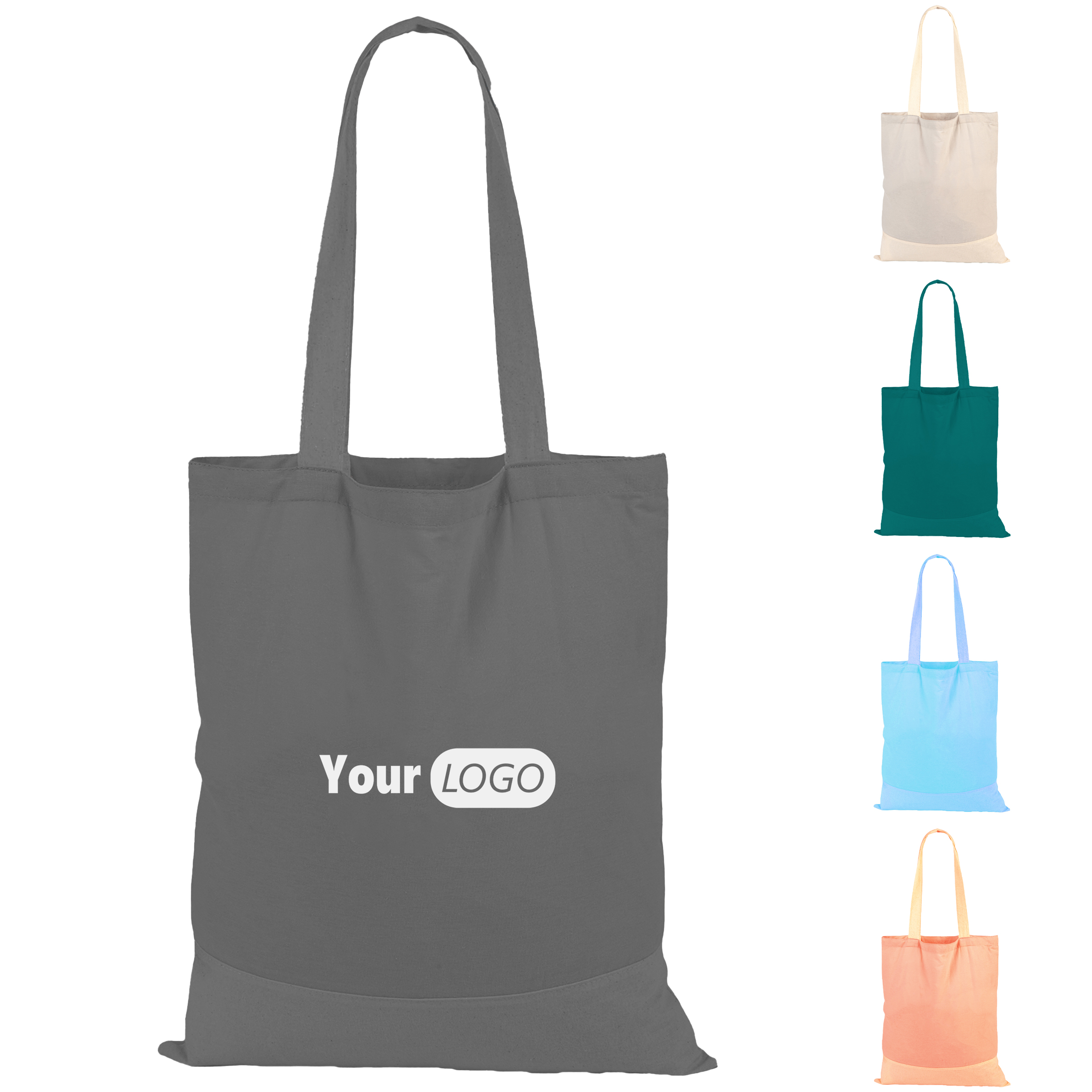 Canvas Customizable Sustainable Bag, custom tote bag with logo imprint 2