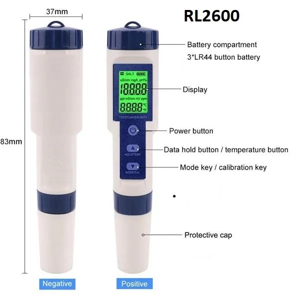 5 in 1 Portable High Precision Water Quality Purity Tester 5