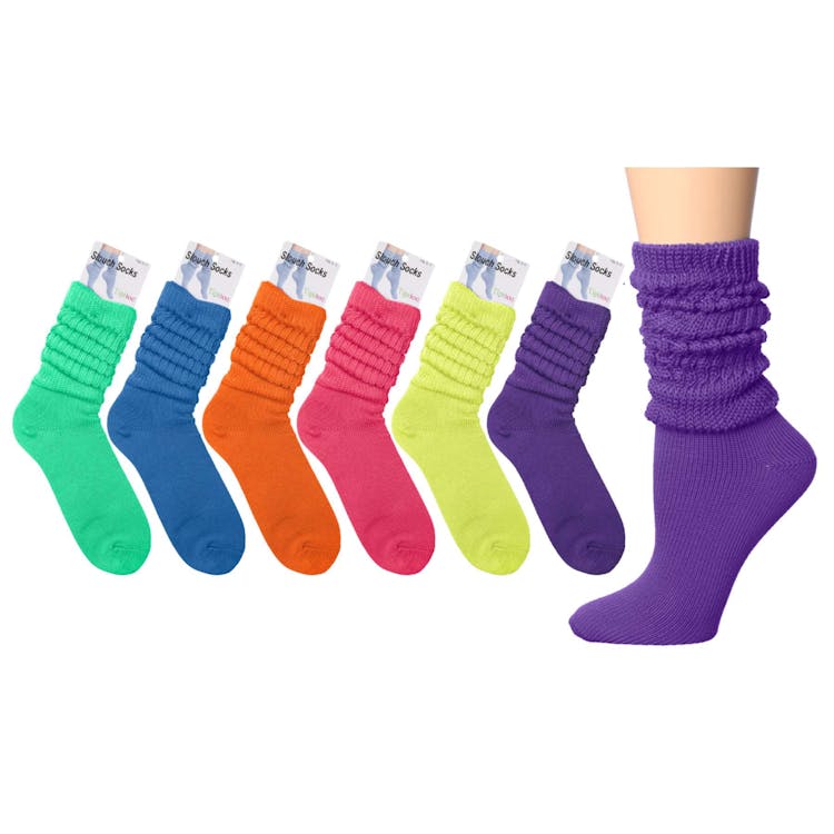 Women's Tipi Toe Cotton Slouch Crew Boot Socks Neon 9-11 1 Pack 1